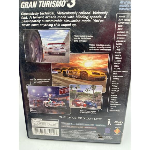 Gran Turismo 3 A-spec Playstation 2 ( PS2 2002) Complete With Registration Card - Picture 3 of 8